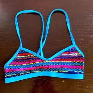 TYR Colorful Playful Bikini Top Blue Pink XS